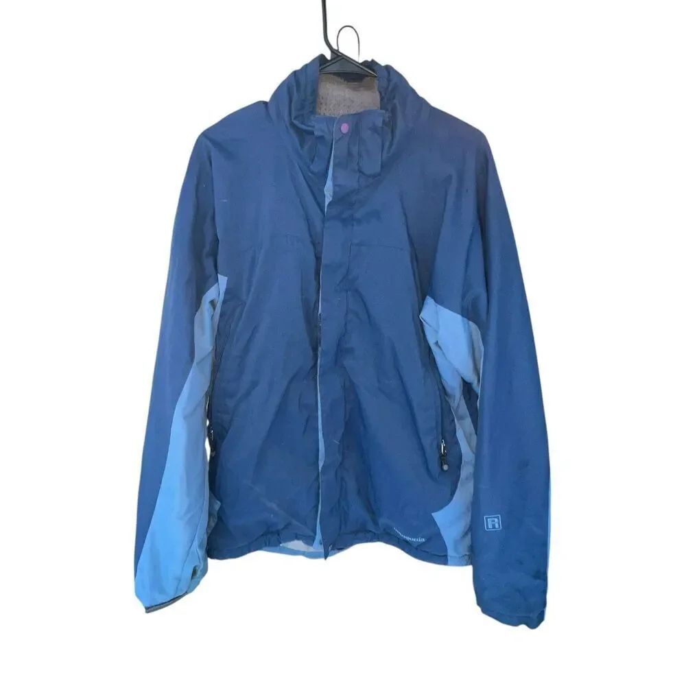 Patagonia M Stretch Boundary Regulator Fleece Lined Jacket blue nylon jacket vtg